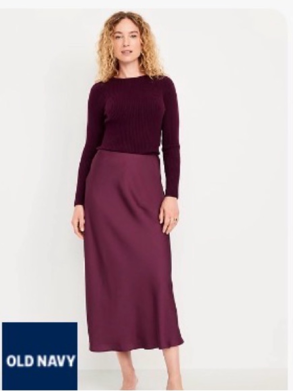 Old Navy Satin Skirt, Size L (NEW with tags)  Color: Cherry Bark